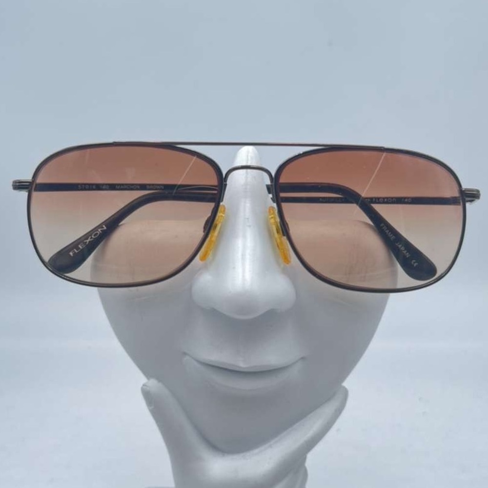 Marchon By Flexson Brown Aviator Sunglasses Frames